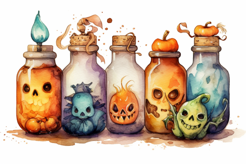 watercolor-halloween-potions