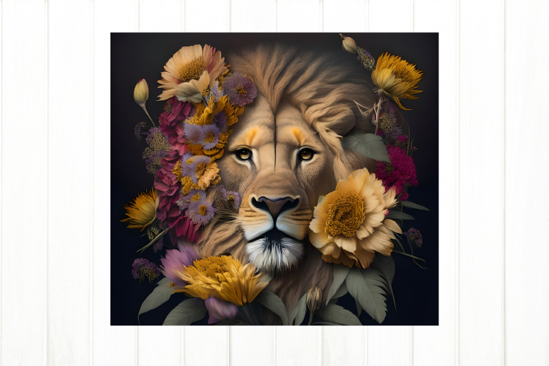 lion-with-flowers-tumbler-sublimation-wrap-20-oz-tumbler