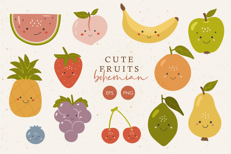 cute-fruits-clipart-fruits-with-face-clipart