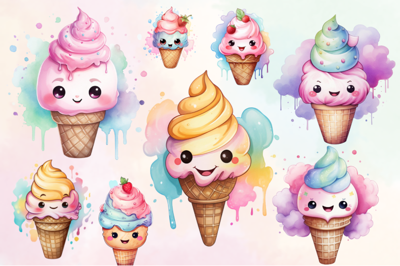 cute-ice-cream-watercolor-clipart