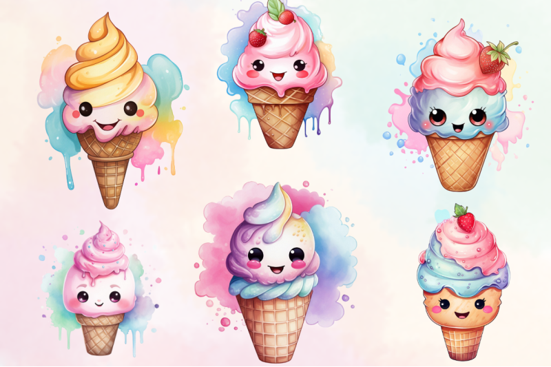 cute-ice-cream-watercolor-clipart