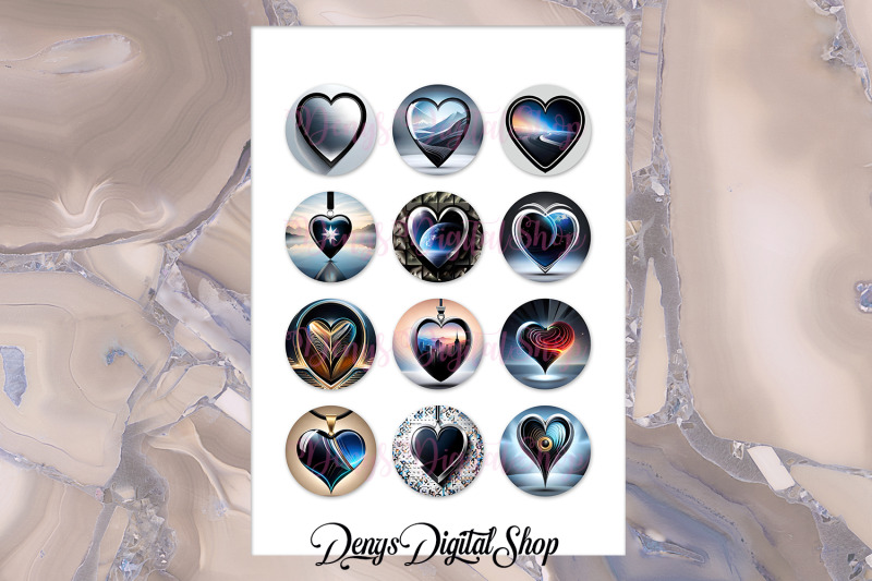 love-hearts-digital-collage-sheet-black-heart-circle-images