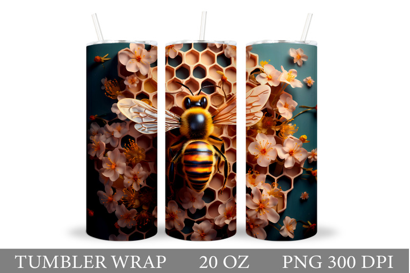 3d-bee-tumbler-design-bee-tumbler-wrap-sublimation