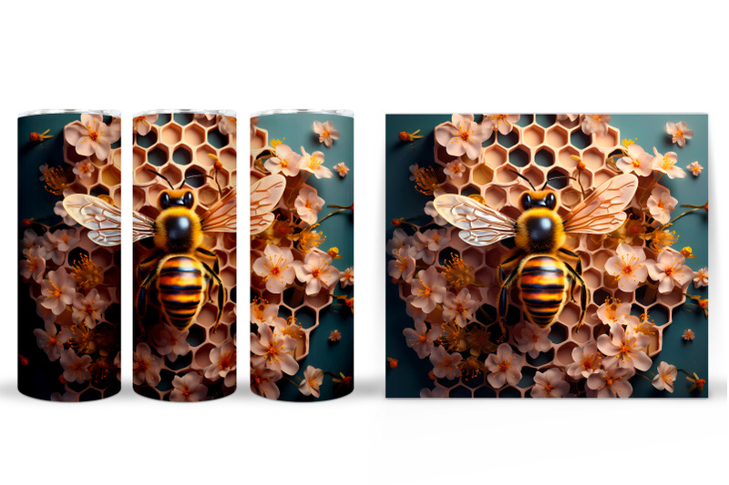 3d-bee-tumbler-design-bee-tumbler-wrap-sublimation