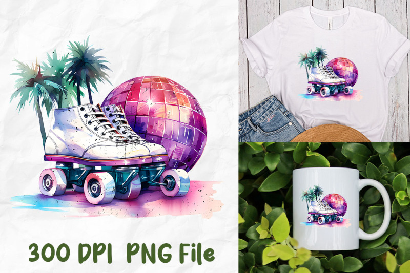 vaporwave-roller-skate-disco-palm-tree