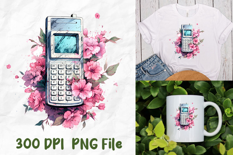 vaporwave-retro-90s-phone-flower