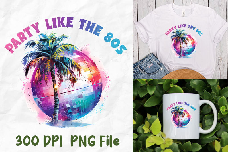 party-like-the-80s-disco-ball-palm-tree