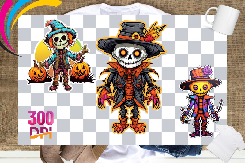 halloween-scarecrow-stickers-set-with-15-cute-designs-print-and-cut