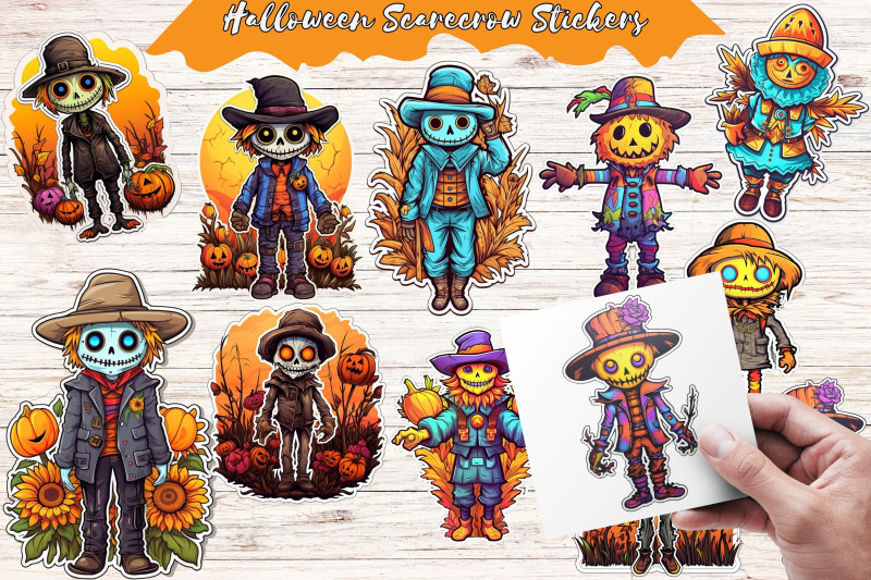 halloween-scarecrow-stickers-set-with-15-cute-designs-print-and-cut