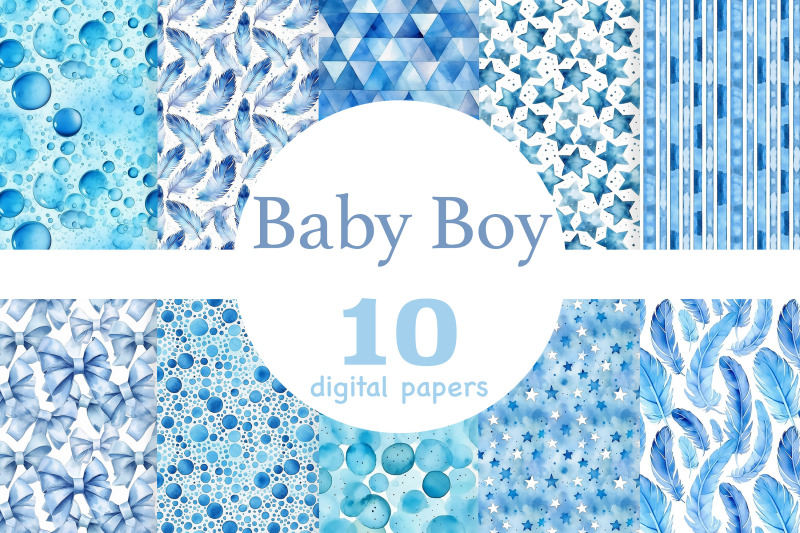 blue-baby-boy-digital-paper-baby-shower-pattern