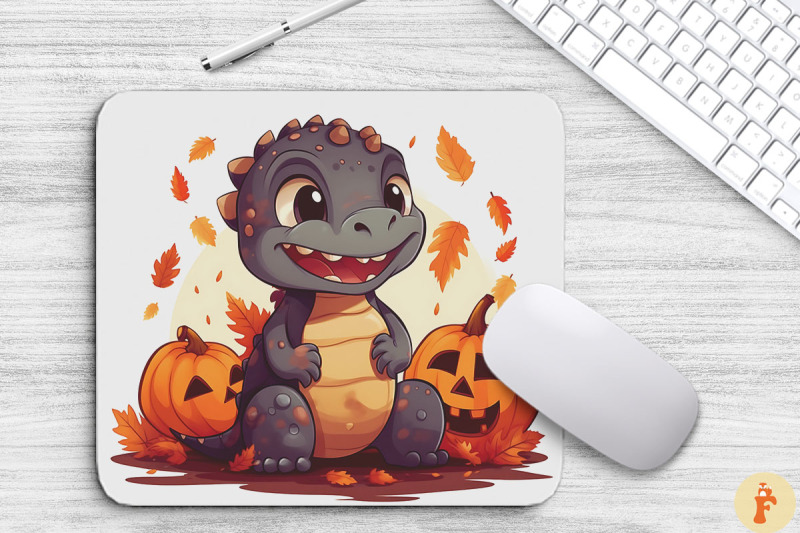 cute-dinosaur-with-pumpkins-mouse-pad