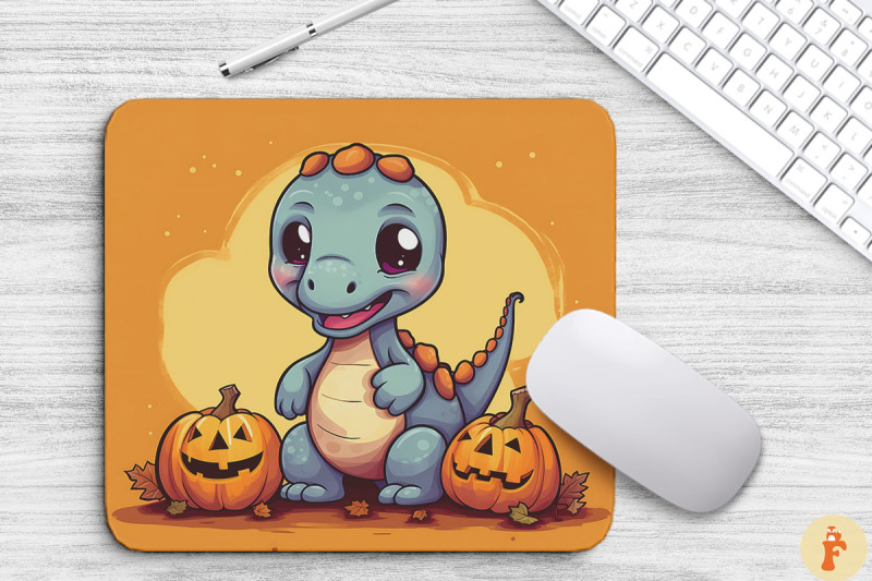 kawaii-dinosaur-with-pumpkins-mouse-pad