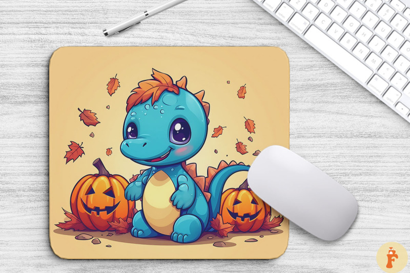 happy-dinosaur-with-pumpkins-mouse-pad