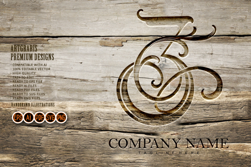 captivating-vintage-elegant-number-3-monogram-logo-outline