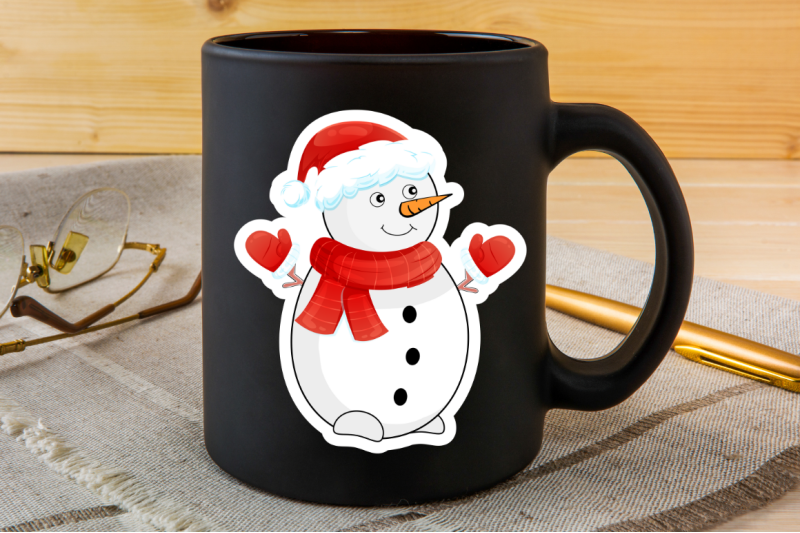 snowman-cartoon-character-sticker-bundle