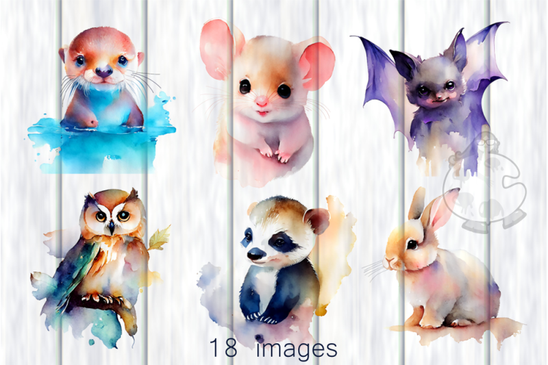 woodland-animals-transparent-watercolor-illustrations