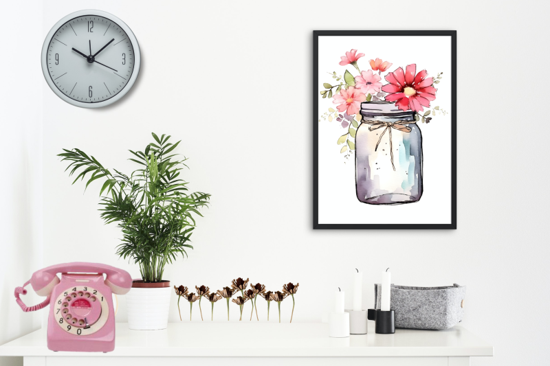 watercolor-flowers-in-a-mason-jar-sublimation-png