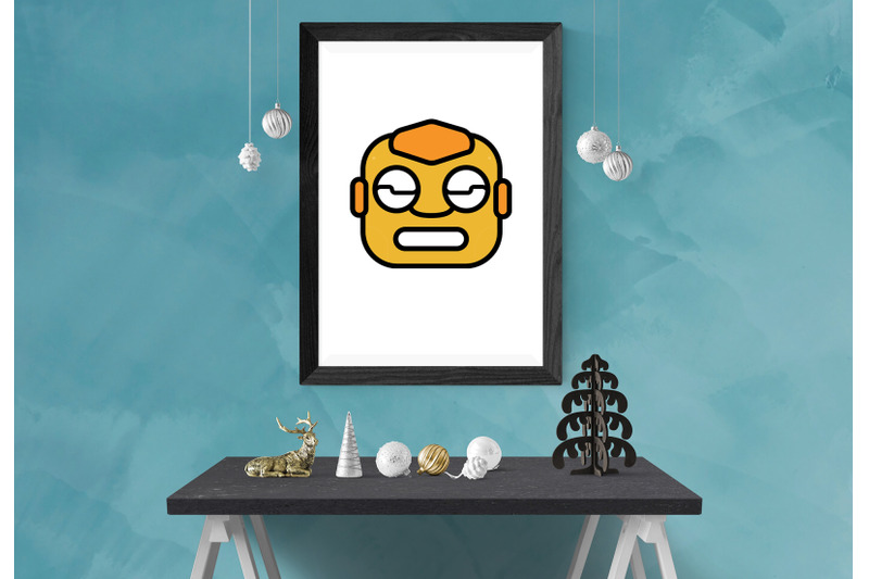 ai-robot-clipart-cyborg-face-vector-pack