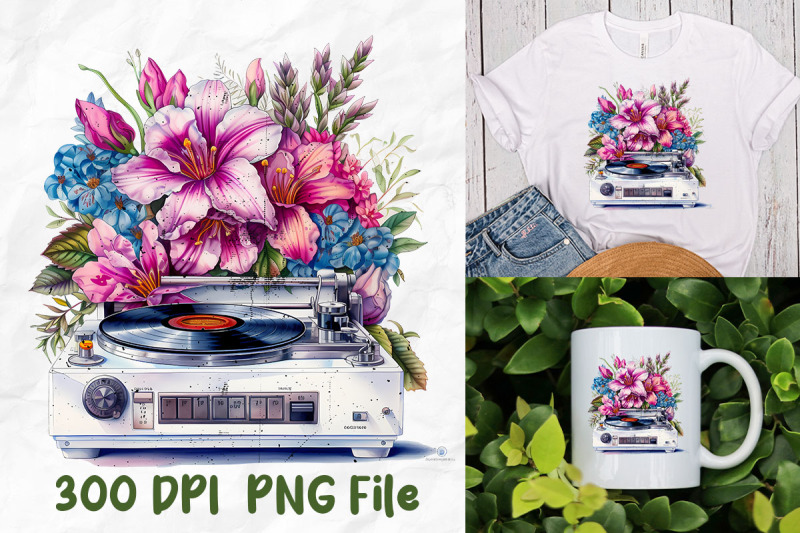 retro-vaporwave-vinyl-player-flower