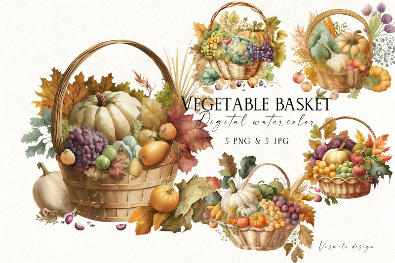 autumn-watercolor-vegetable-basket
