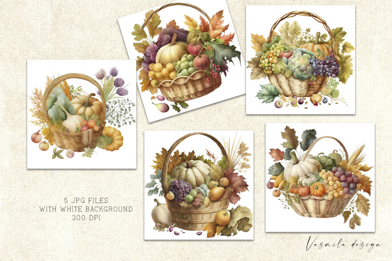 autumn-watercolor-vegetable-basket