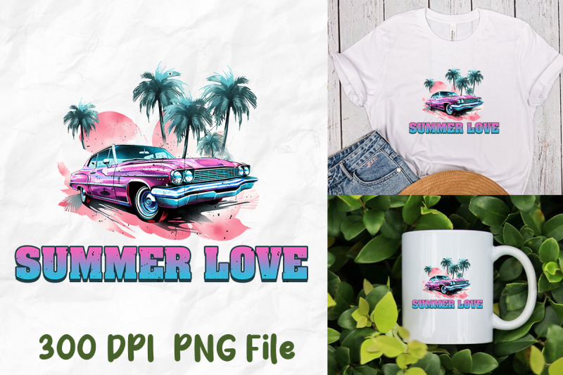 summer-love-retro-vintage-car-palm-tree