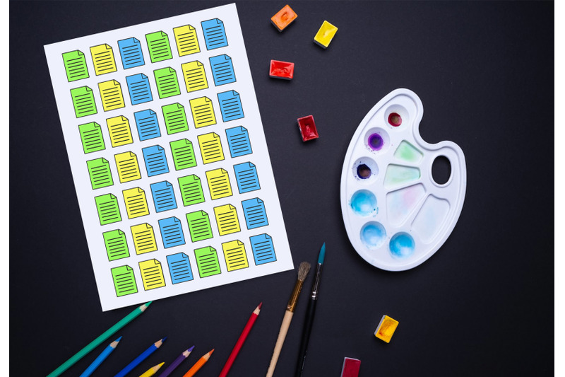 note-paper-sticker-planner-icons