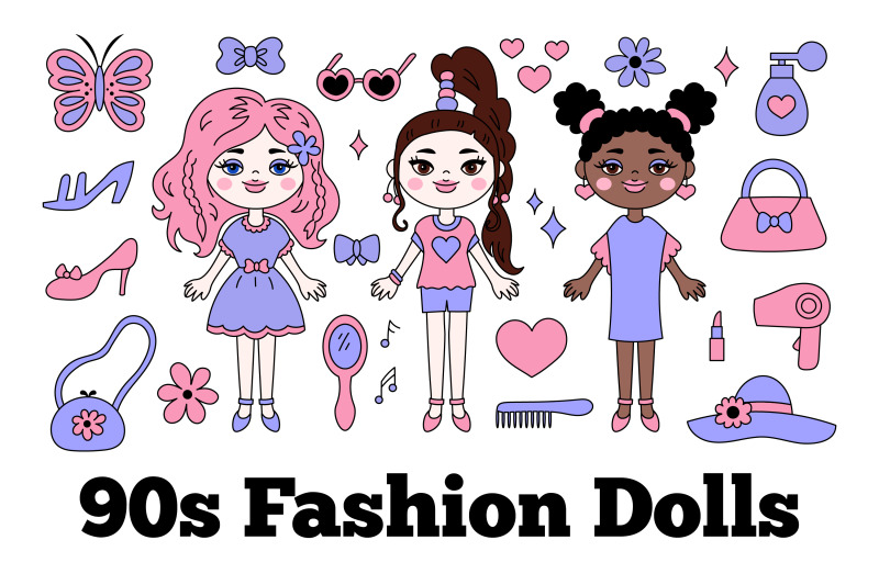 90s-fashion-dolls-clipart