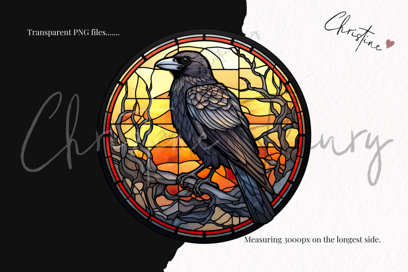 50-round-raven-stained-glass-clipart