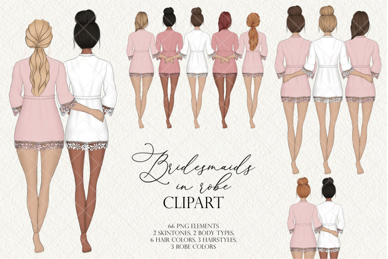 bridesmaid-clipart-bride-robe-clipart-handdrawn-graphic