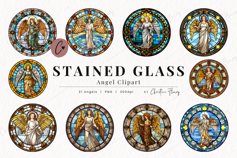 round-angel-stained-glass-clipart