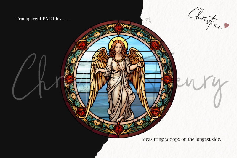 round-angel-stained-glass-clipart