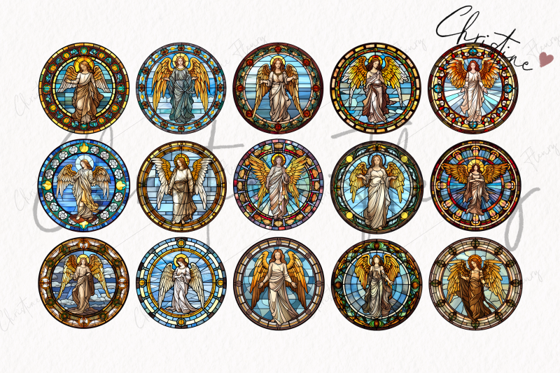 round-angel-stained-glass-clipart