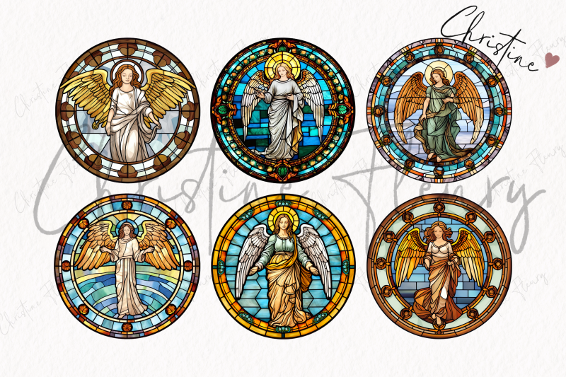 round-angel-stained-glass-clipart