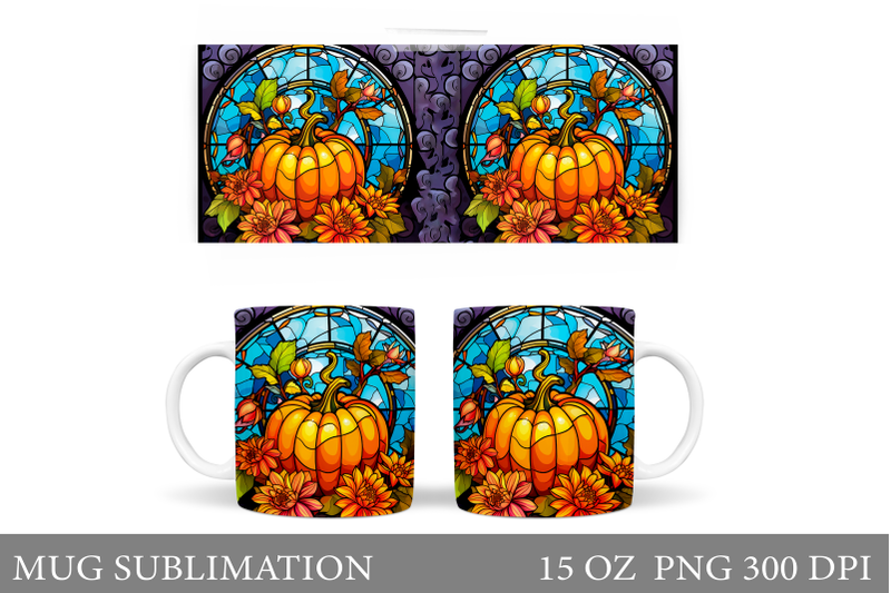 pumpkin-mug-sublimation-fall-pumpkin-flowers-mug-wrap