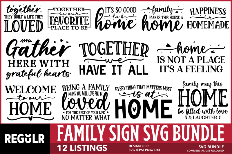 family-sign-svg-bundle