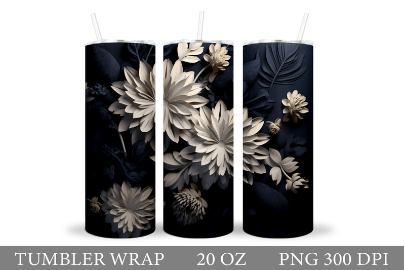3d-white-flowers-tumbler-3d-flowers-tumbler-sublimation
