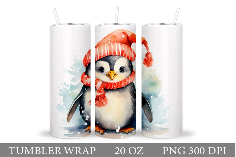 christmas-penguin-tumbler-wrap-penguin-watercolor-tumbler