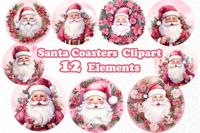 santa-claus-clipart-christmas-clipart-santa-coasters-png