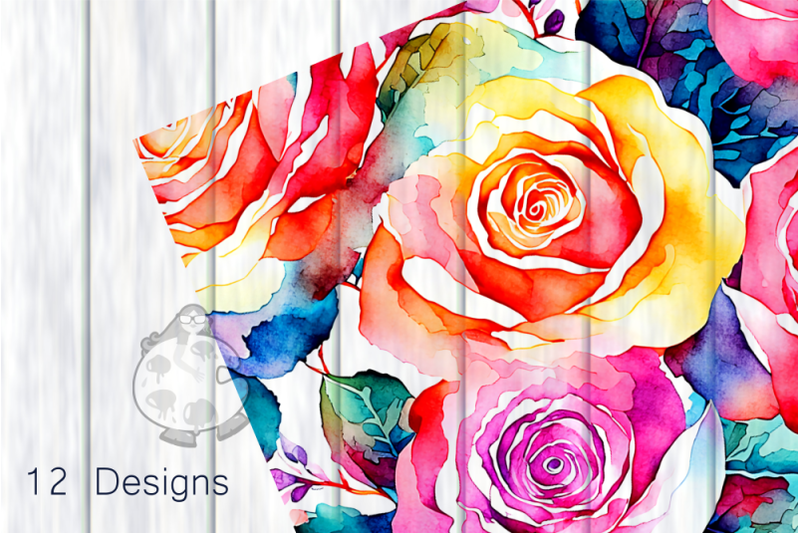 watercolor-rose-flower-digital-papers