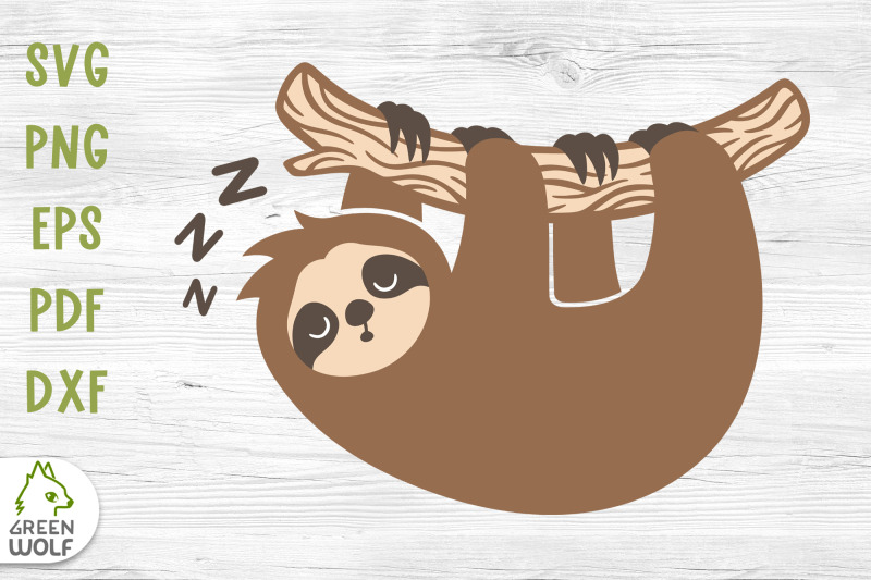 sleeping-sloth-hanging-on-branch-svg-cut-file-for-cricut-sloth-png