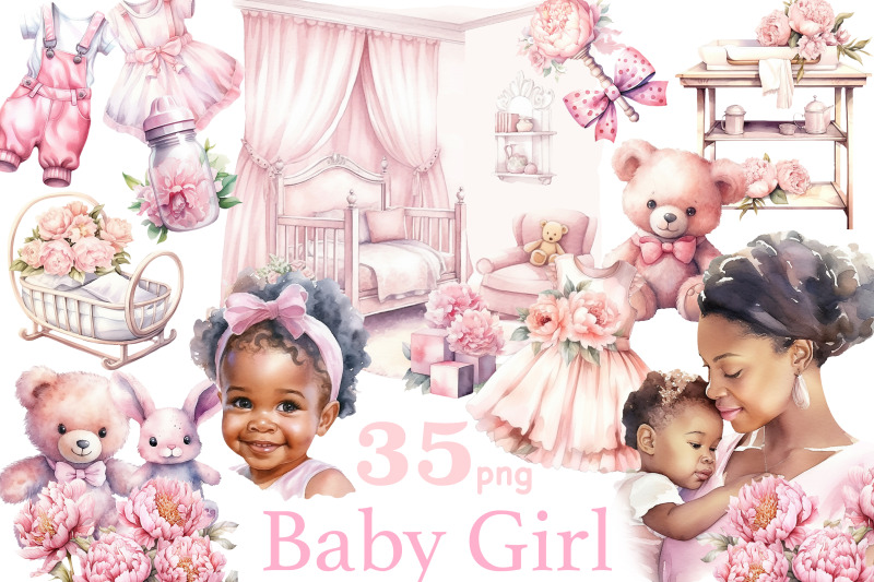 baby-girl-sublimation-set-baby-shower-clipart-bundle