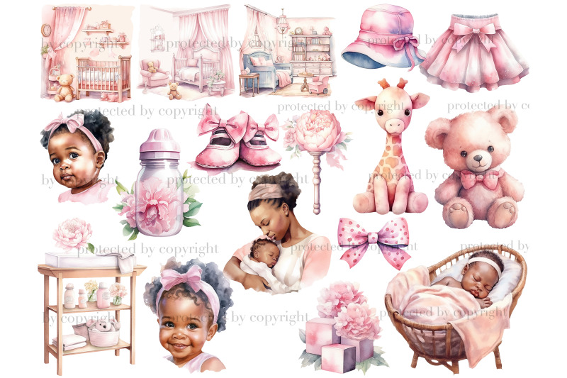 baby-girl-sublimation-set-baby-shower-clipart-bundle