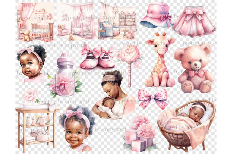 baby-girl-sublimation-set-baby-shower-clipart-bundle