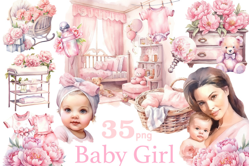 baby-girl-clipart-bundle-newborn-baby-clipart-set