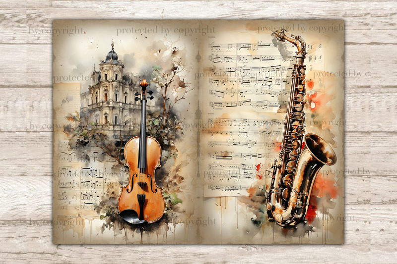 musical-instruments-printable-paper-junk-journal-pages