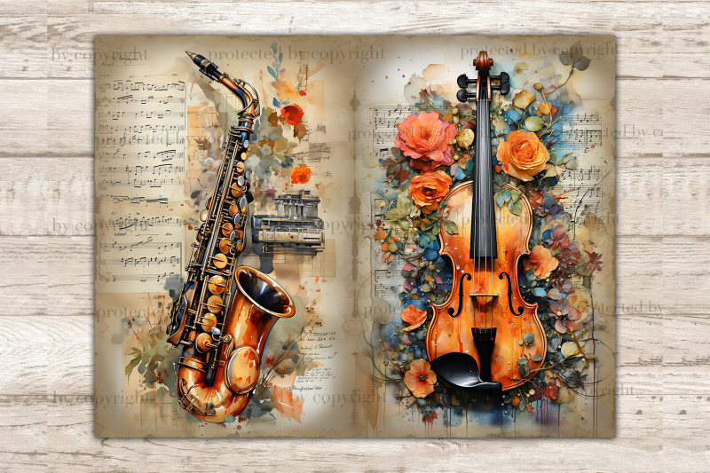 musical-instruments-printable-paper-junk-journal-pages