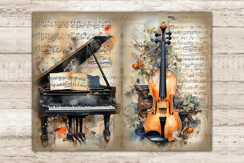 musical-instruments-printable-paper-junk-journal-pages