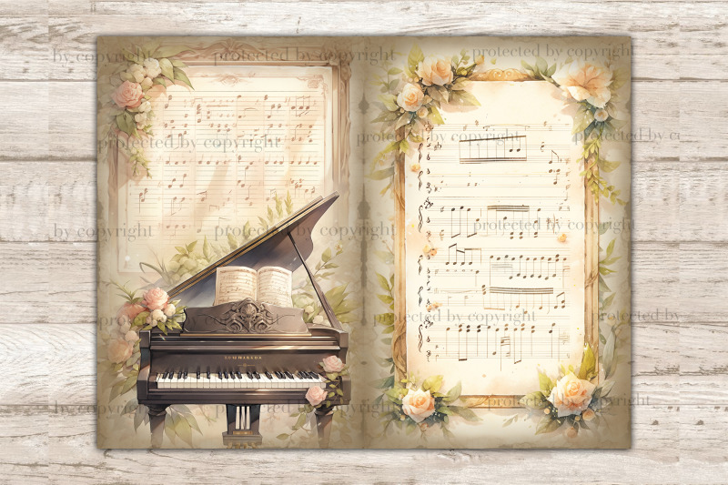 music-vintage-sheet-junk-journal-pages