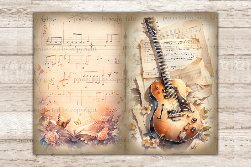 music-vintage-sheet-junk-journal-pages